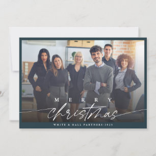 Modern Merry Christmas Business Photo  Holiday Card