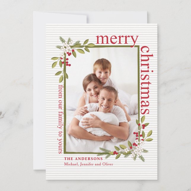 Modern Merry Christmas | Colours of the Season Holiday Card (Front)