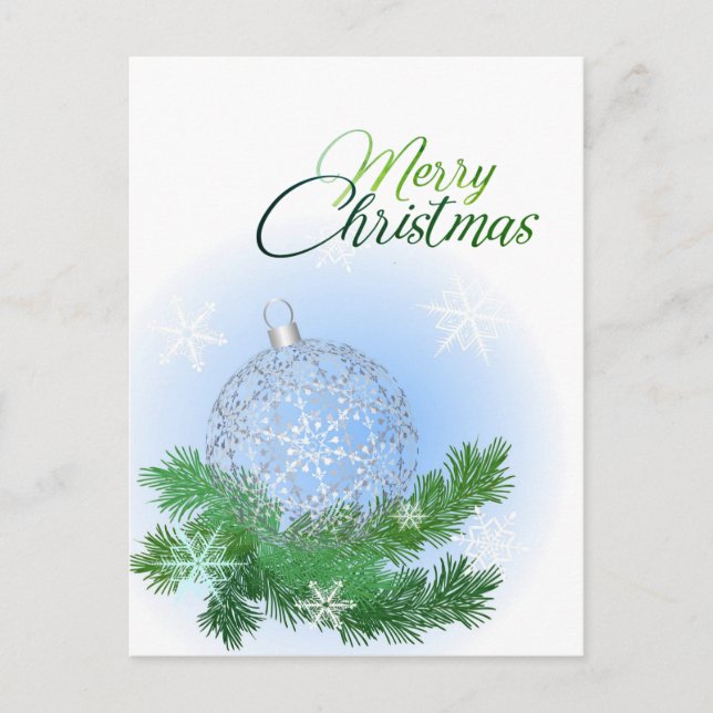 Modern Merry Christmas Corporate Greeting Holiday Postcard (Front)