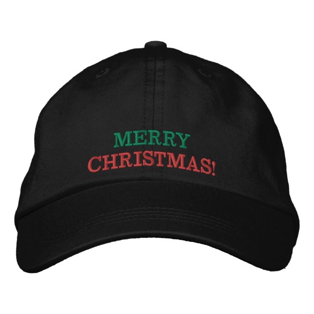 Modern, Merry Christmas, Embroidered Hat (Front)