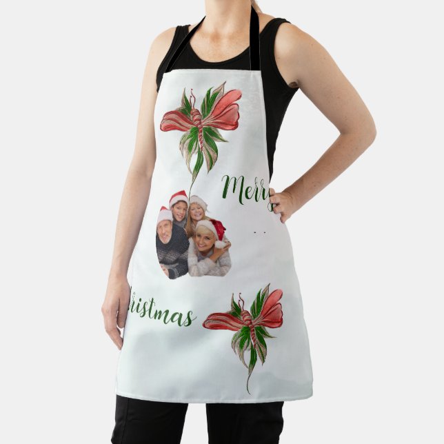 Modern merry Christmas family photo apron  (Insitu)