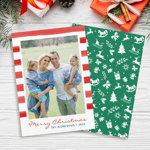 Modern Merry Christmas Family Photo Holiday Card