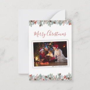 Modern Merry Christmas Family Photo Rustic Holiday Card