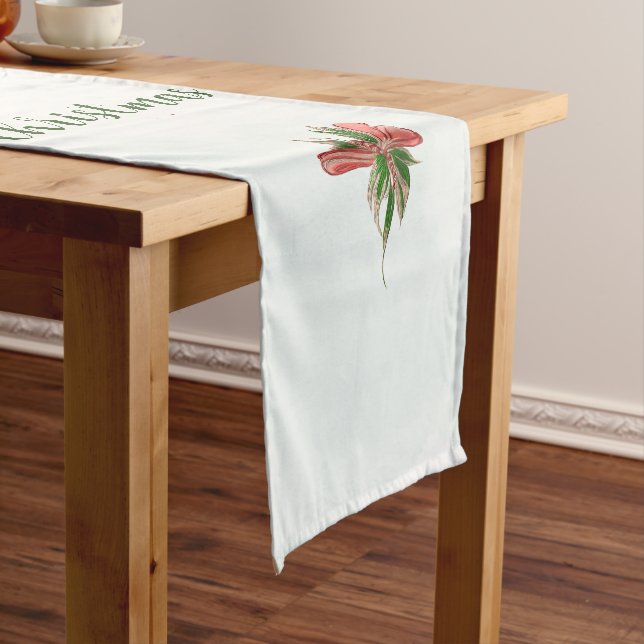Modern merry Christmas family photo table runner  (In Situ)