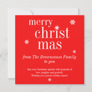 Modern Merry Christmas from family to you Holiday Card
