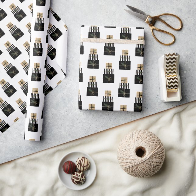 Modern Merry Christmas Gift Holiday Wrapping Paper (Crafts)
