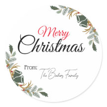 Modern Merry Christmas Gift Stickers