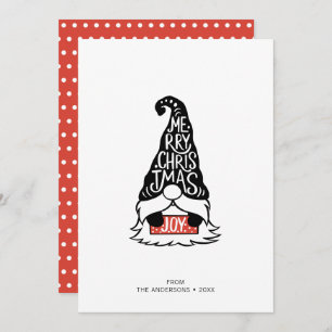 Modern Merry Christmas Gnome Holiday Card
