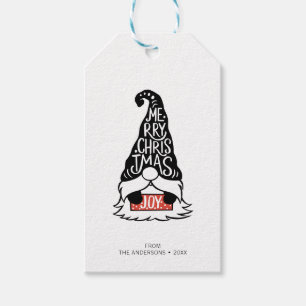 Modern Merry Christmas Gnome Holiday Gift Tags