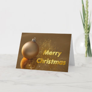Modern Merry Christmas Gold Ornament Card