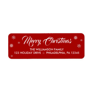 Modern Merry Christmas Hand Lettered Script Label
