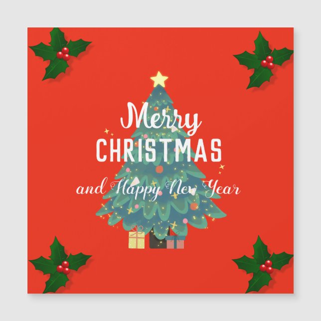 Modern merry christmas & happy new year holiday  (Front)