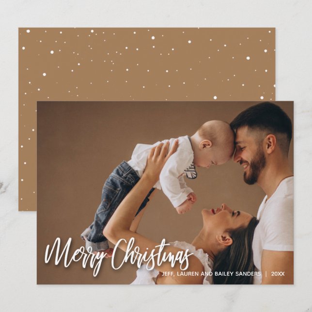 Modern Merry Christmas Holiday Card (Front/Back)