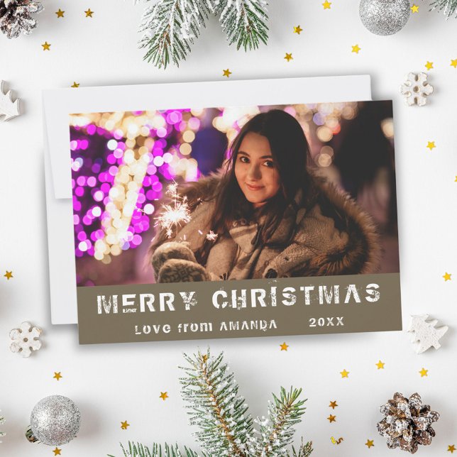 Modern Merry Christmas Holiday Photo (Creator Uploaded)