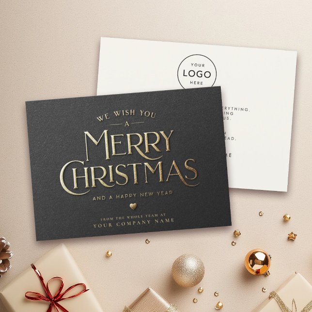 Modern Merry Christmas Minimalist Business Holiday Card (Creator Uploaded)