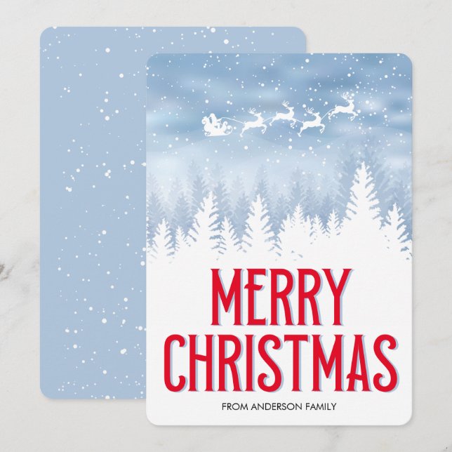 Modern Merry Christmas Non Photo Holiday Card (Front/Back)