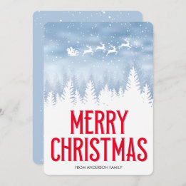 Modern Merry Christmas Non Photo Holiday Card
