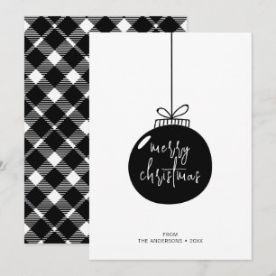 Modern Merry Christmas Ornament Holiday Card