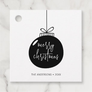 Modern Merry Christmas Ornament Holiday Favour Tags