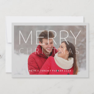 Modern Merry Christmas Overlay with Photo Holiday Card