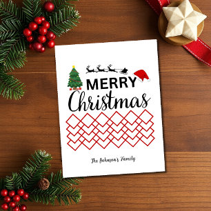 Modern Merry Christmas Personalise Holiday Card