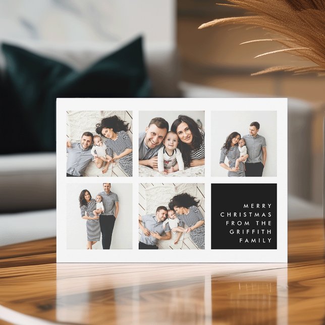 Modern Merry | Christmas Photo Collage Card (Creator Uploaded)
