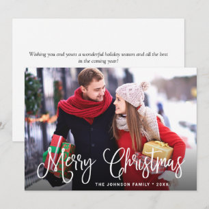 Modern Merry Christmas PHOTO Greeting Holiday Card