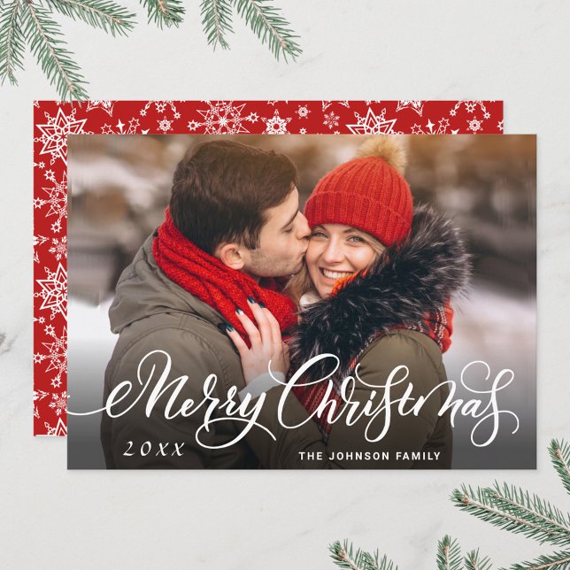 Modern Merry Christmas PHOTO Greeting Holiday Card (Creator Uploaded)