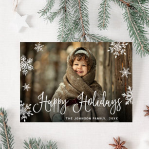 Modern Merry Christmas PHOTO Greeting Holiday Postcard