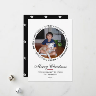 Modern Merry Christmas Photo Holiday Card