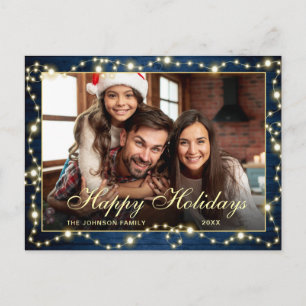 Modern Merry Christmas PHOTO Holiday Greeting Postcard