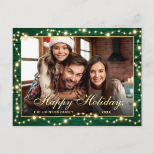 Modern Merry Christmas PHOTO Holiday Greeting Postcard
