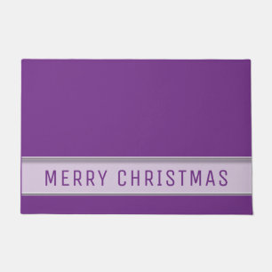 Modern Merry Christmas Purple   Doormat