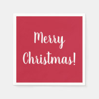 Modern Merry Christmas Red & White Typography