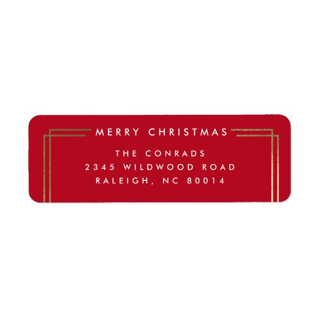 Modern Merry Christmas Return Address (Front)