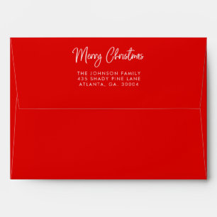 Modern Merry Christmas Return Address Envelope
