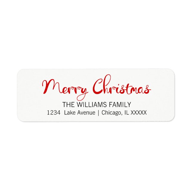 Modern Merry Christmas Return Address Labels (Front)