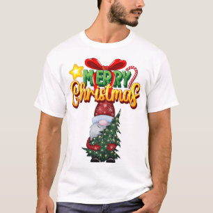  Modern Merry Christmas Santa Claus  T-Shirt