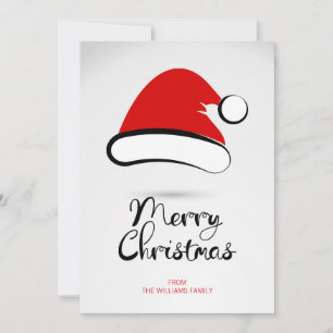 Modern Merry Christmas Santa Hat Greeting Card