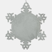Modern Merry Christmas Script Custom Family Photo Snowflake Pewter Christmas Ornament (Back)