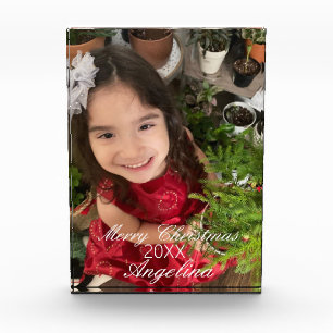 Modern Merry Christmas Script Photo Block