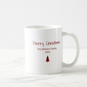 Modern Merry Christmas Simple Evergreen Tree Coffee Mug