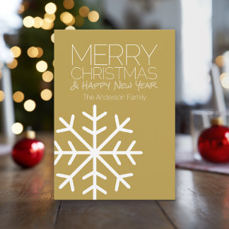 Modern Merry Christmas Snowflake - Non-photo Holiday Card