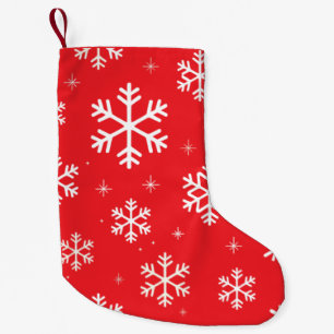 Modern Merry Christmas Snowflakes Pattern Green Small Christmas Stocking