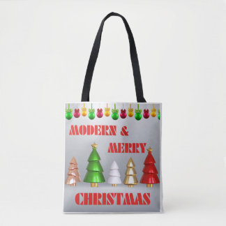 Modern Merry Christmas Tote Bag - Holiday Design