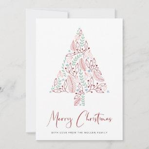 Modern Merry Christmas Tree Holiday Card