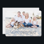Modern Merry Christmas Two Photo Card<br><div class="desc">A modern "Merry Christmas" in cool shades of blue and grey sends casual contemporary greetings to family and friends in this double-sided photo card. Two large size photos of your family, both on the front and the back makes the most of this rounded corner flat card with curved text and...</div>