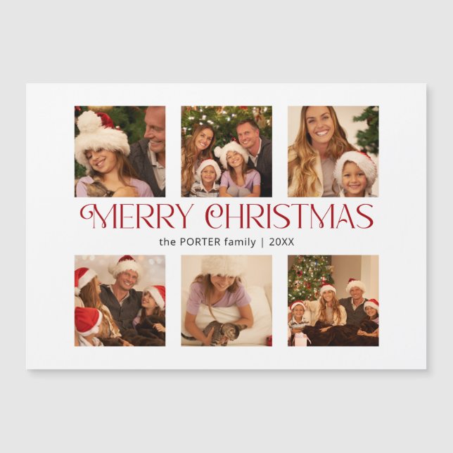 Modern Merry Christmas Typography Multi-Photo (Front)