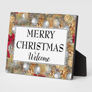 Modern MERRY CHRISTMAS Welcome Plaque