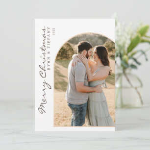 Modern Merry Christmas With Photo Arch Invitation